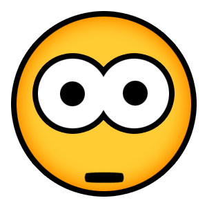 blinking shocked emoji